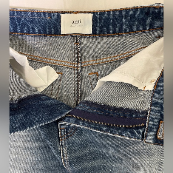 Ami Paris Denim Midi Skirt 28 - Picture 7 of 13